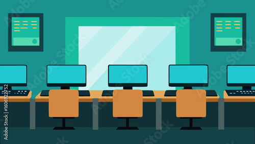 computer lab coding screens tech students programming