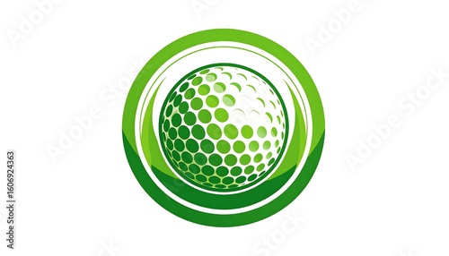 Green golf ball emblem