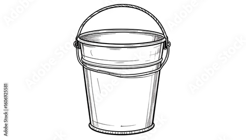 Simple metal bucket drawing