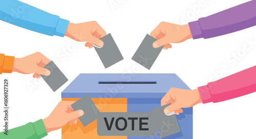 Vote election ballot box democracy political participation civic duty vote illustration