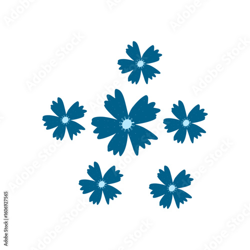 Colorful Simple Flower Design On white Background