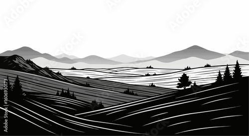 landscape with mountains