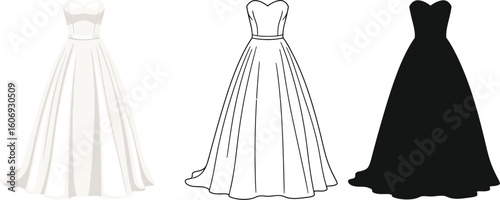 Find the perfect strapless wedding dress: a line silhouette bridal gown styles guide