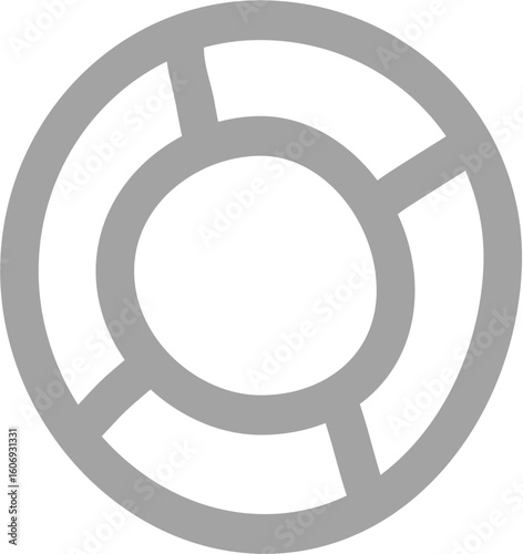 Gem doodle shape with irregular circle and lines, hand drawn