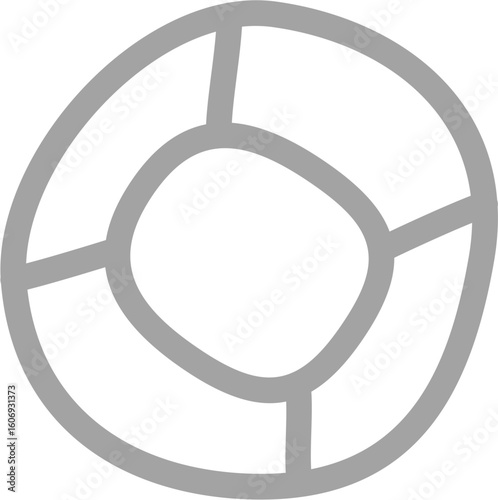 Gem doodle shape with irregular circle and lines, hand drawn 