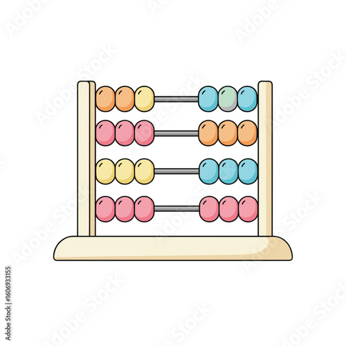 Colorful abacus on white background representing education  
