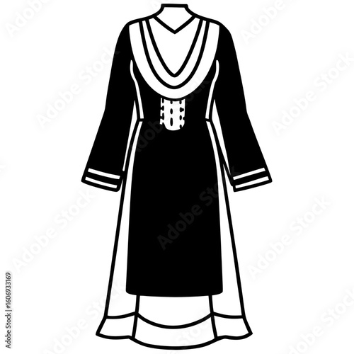 Salwar Kameez Traditional Outfit – Art Vector Illustration