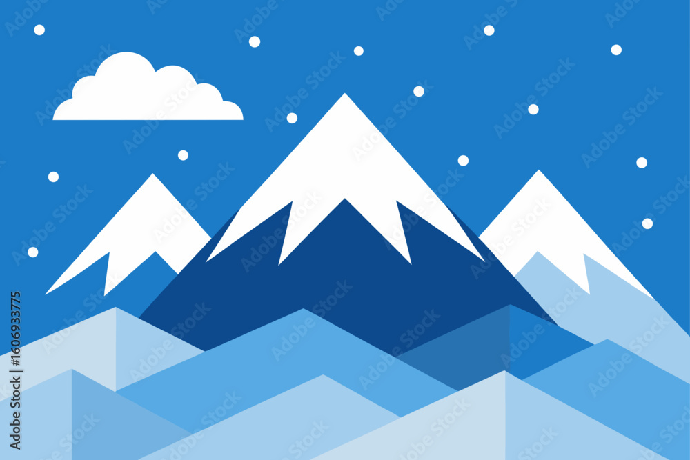 Obraz premium winter landscape vector illustration
