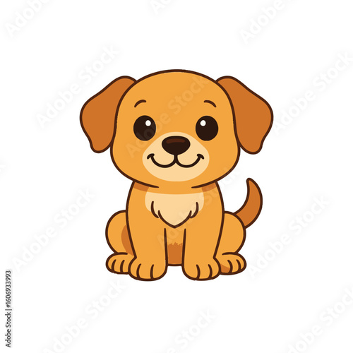 Cartoon cute dog vector illustration