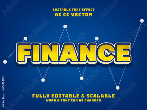 3d business finance  text effect. marketing design