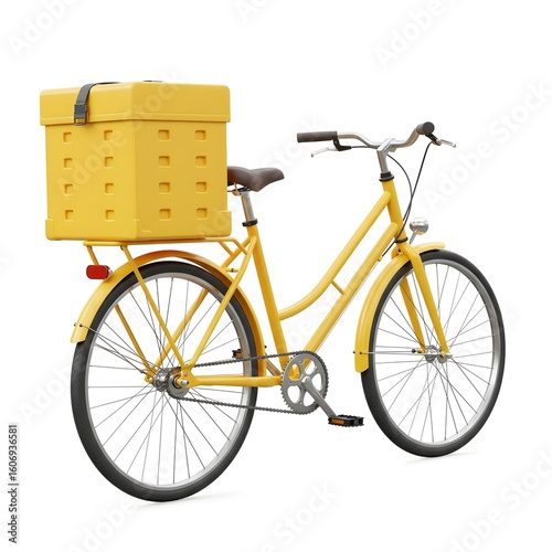 Delivery Bike with Food Box – Yellow & Black