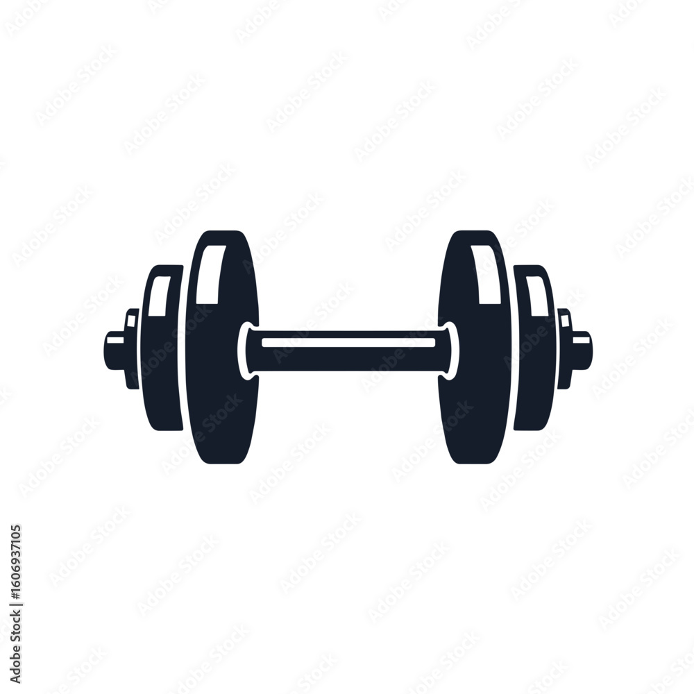 Fototapeta premium Dumbbell weights in black silhouette for gym fitness training 