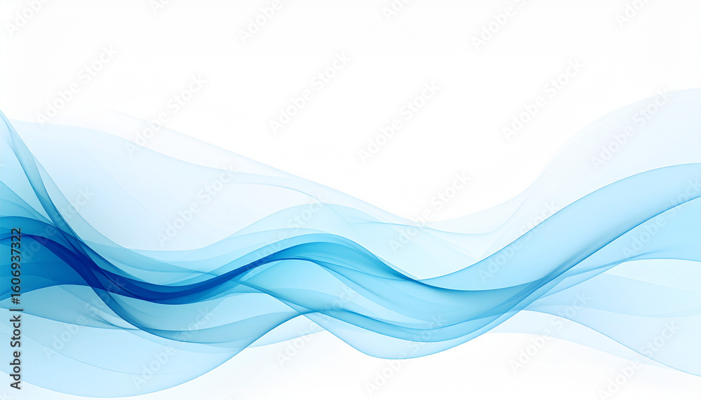 Fototapeta premium 流れる青のウェーブ背景