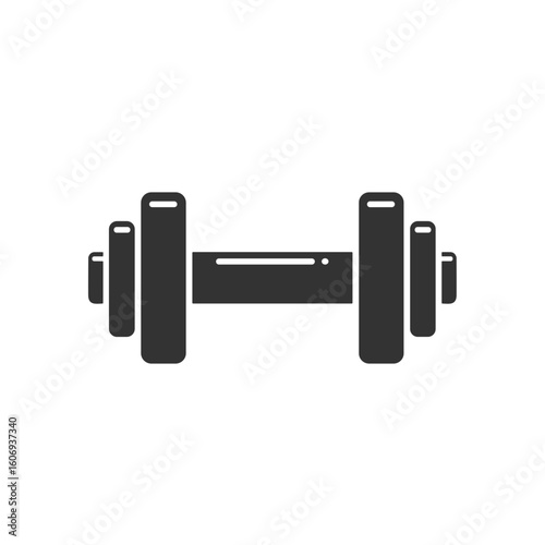 Black dumbbell with weights for strength training and fitness  