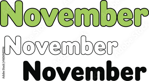 November november month calendar date design illustration graphic november text