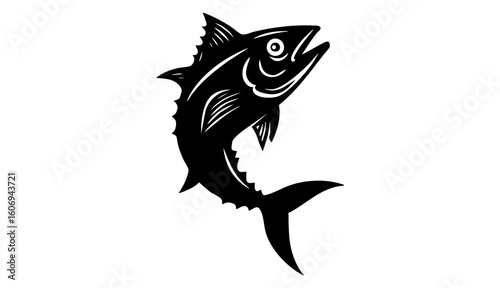 Commercial fish species. tuna fish. Vector illustration cartoon flat icon isolated on white.
