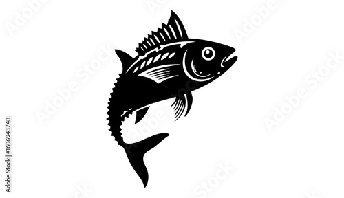 Commercial fish species. tuna fish. Vector illustration cartoon flat icon isolated on white.