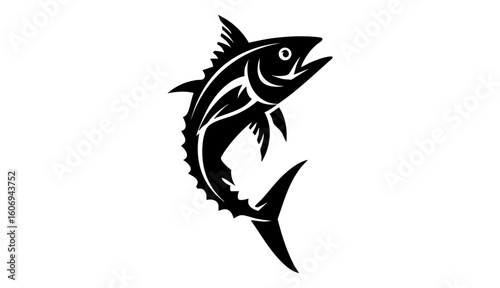 Commercial fish species. tuna fish. Vector illustration cartoon flat icon isolated on white.