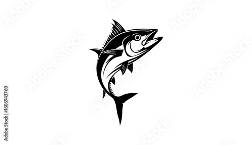 Commercial fish species. tuna fish. Vector illustration cartoon flat icon isolated on white.