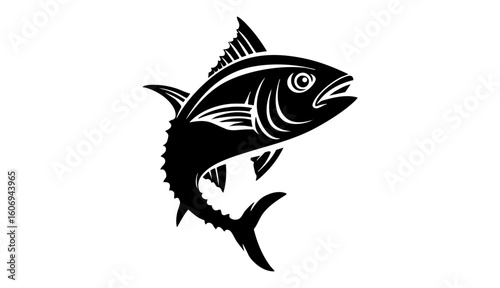 Commercial fish species. tuna fish. Vector illustration cartoon flat icon isolated on white.