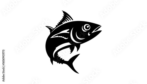 Commercial fish species. tuna fish. Vector illustration cartoon flat icon isolated on white.