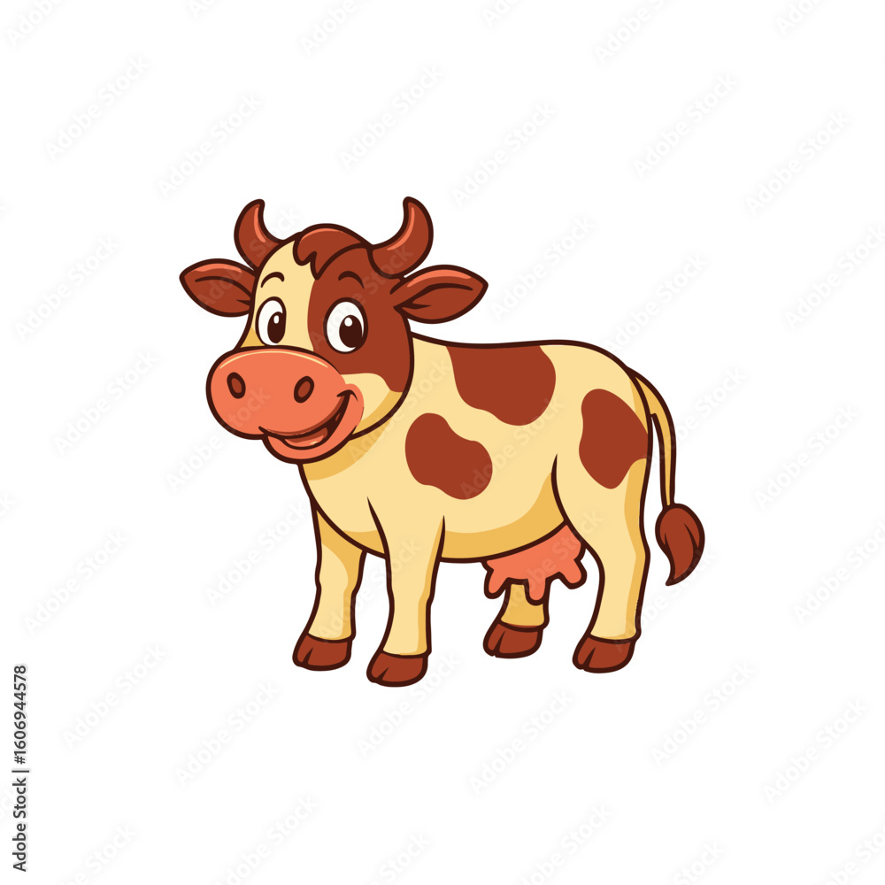 Fototapeta premium Cartoon cow vector illustration