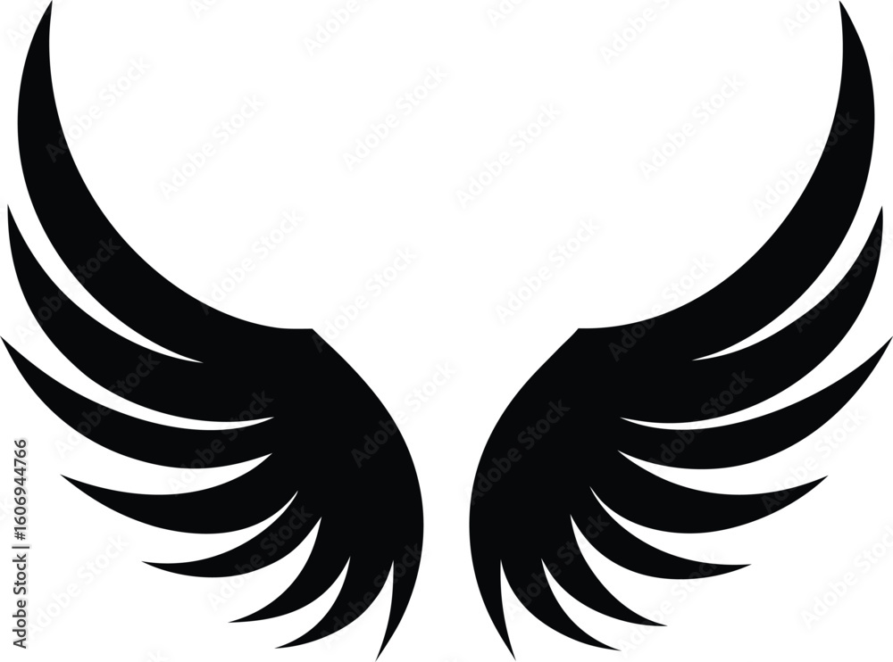 Fototapeta premium Wings silhouette icon vector illustration