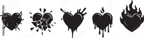 Broken melting flaming hearts broken heart shattered heart
