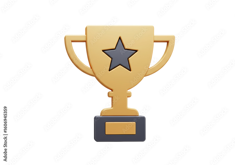 Isolated Golden Trophy Star Victory Isolated Golden Trophy Star Victory