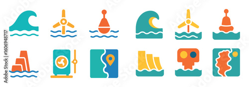 Tidal Energy Icons