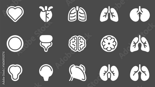 Different human organs Collection of human icons set for medical and health concepts