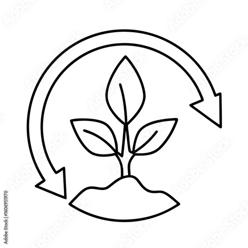Biodegradable Symbol Leaf Breaking Down into Soil Representing Eco Friendliness and Sustainability