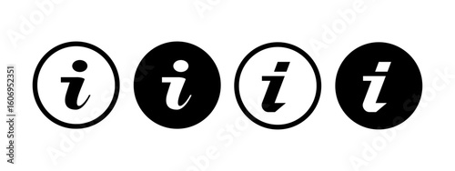 Information Icon Set – Minimalist Vector Graphics for Website Branding