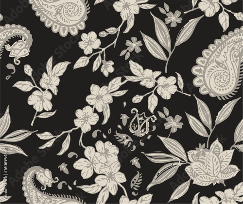 Purple and orange flowers on a white background, light colors, soft. watercolor flower seamless pattern. Watercolor print in rustic vintage style, textile or wallpaper.