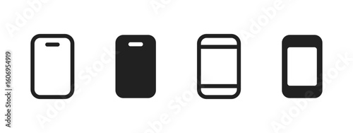 Smartphone icon. Mobile device silhouette with screen and sensor details vector illustration. Digital communication gadget symbol. Portable touchscreen phone for apps sign. Tech device pictogram.