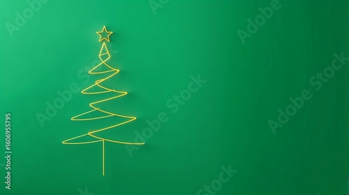 Emerald Green Background with Golden Tree Line — Ideal for Premium Product Display or Ad