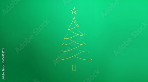 Emerald Green Background with Golden Tree Line — Ideal for Premium Product Display or Ad