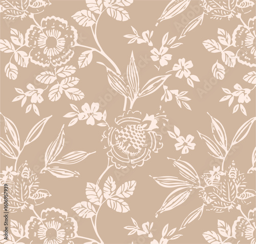 Purple and orange flowers on a white background, light colors, soft. watercolor flower seamless pattern. Watercolor print in rustic vintage style, textile or wallpaper.