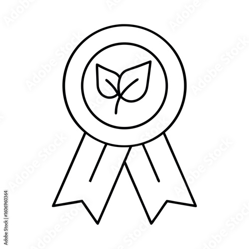 Renewable Energy Certificate Design with Ribbon and Eco Icon Illustration