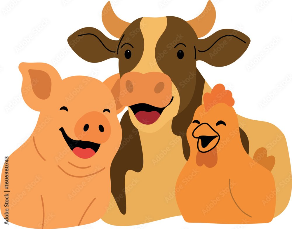 Fototapeta premium Happy Farm Animals