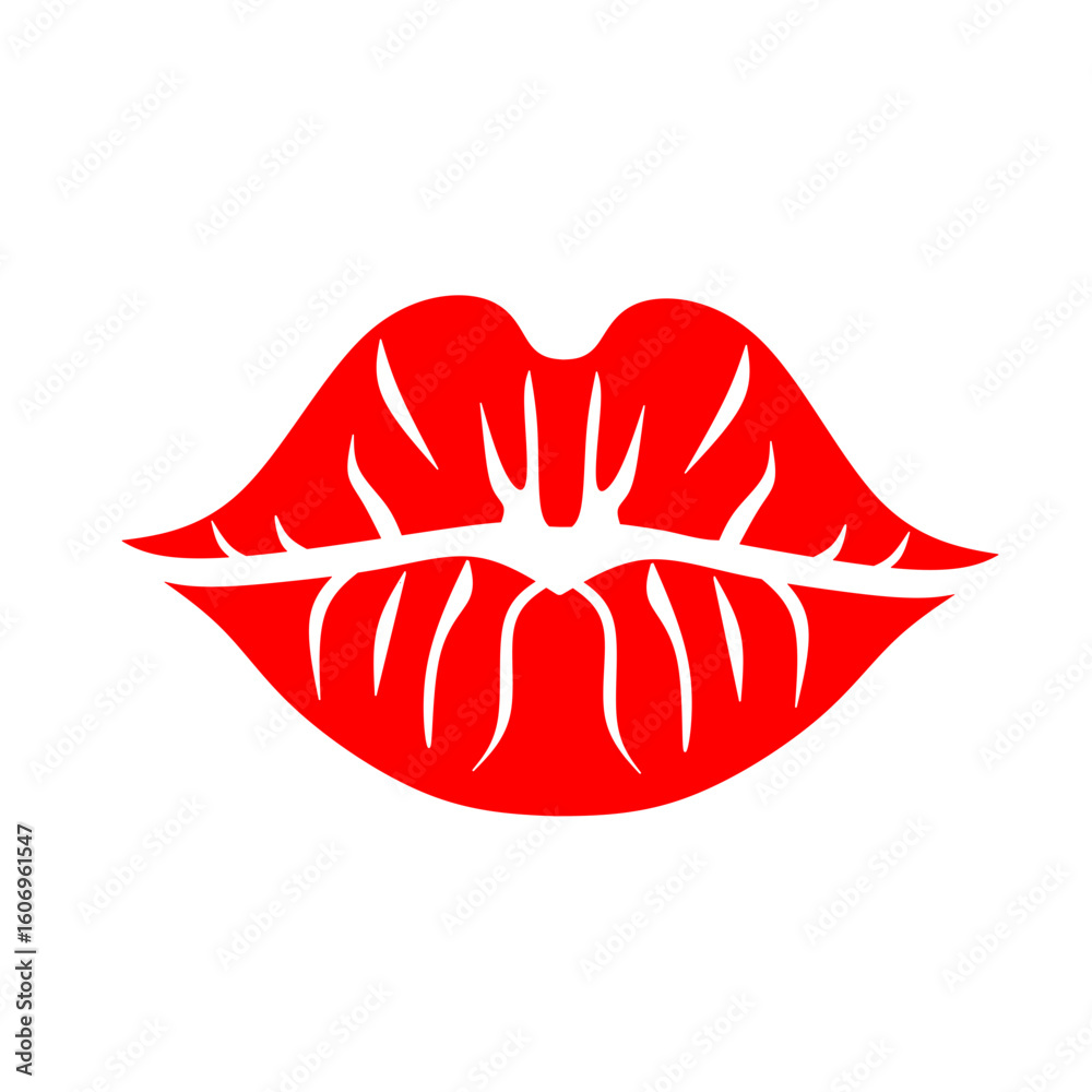 Obraz premium red lips isolated on white