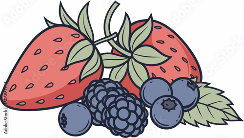 vector illustration of a ripe strawberry