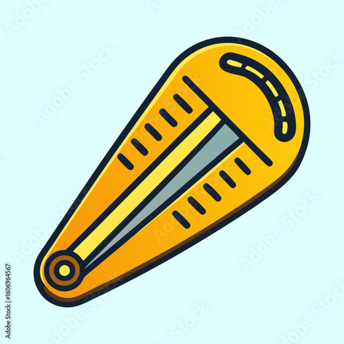 Simple vector image of yellow and gray tongue drum or kalimba musical instrument