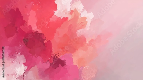 A beautiful abstract painting featuring soft pink and red hues. The gentle blend of colors creates a calming effect. Ideal for modern decor or digital backgrounds. AI