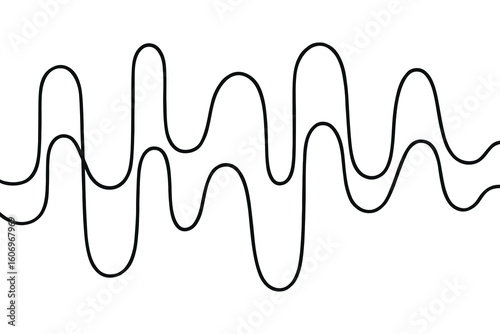 Two intertwined black waveforms against a white background