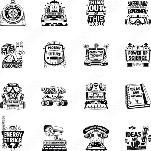 WebBundle of Science Study Glyph Stickers
