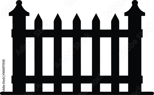 Fence  black silhouette vector illustration,Fence icon,garden Fence
