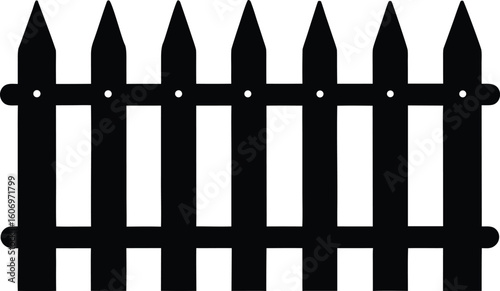 Fence  black silhouette vector illustration,Fence icon,garden Fence