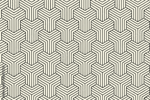 Intricate geometric pattern with repeating stylized y shapes