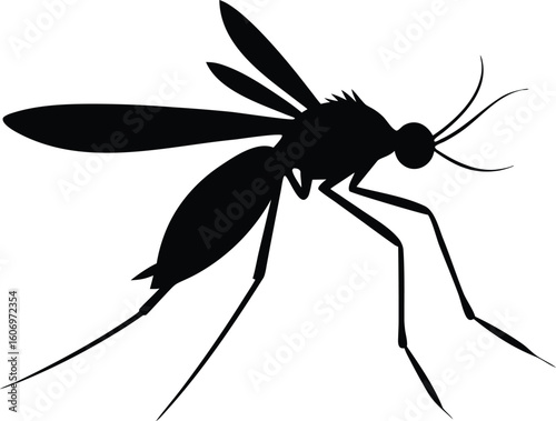  Mosquito icon,flying Mosquito   black silhouette vector illustration